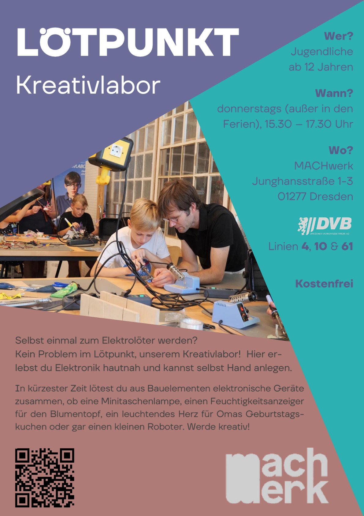 Flyer für Lötpunkt-AG, Technische Sammlungen Dresden